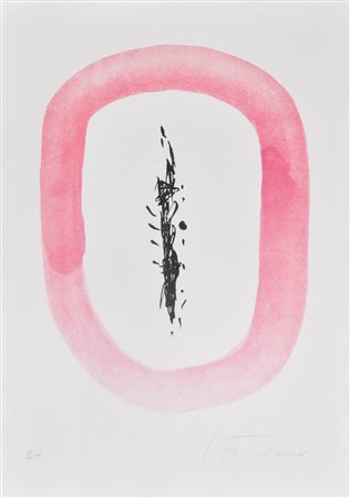 Lucio Fontana (Rosario di Santa Fè 1899 - Comabbio 1968) Senza titolo,...