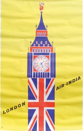 Anonym/Anonimo Poster Air India London, 1969;Litografia a col., 101,5 x 65...