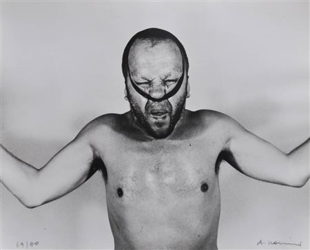 Arnulf Rainer (Baden 1929) Autoritratto;Fotografia in b/n su carta, 48,2 x 60...