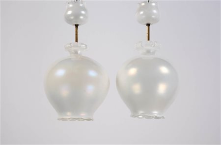 Vetreria Gino Cenedese Murano Coppia lampadari a sospensione Hotel Bristol...