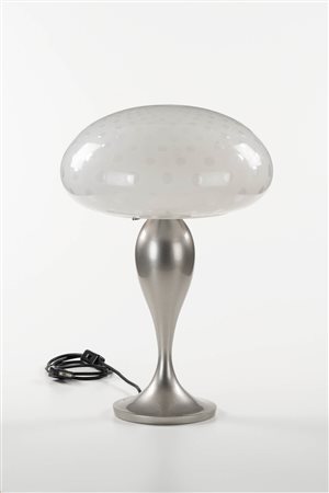 Marco Mencacci Lampada da tavolo modello "Bla Bla";Vetro e acciaio, h. 36 cm...