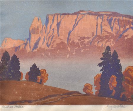 Englbert Lap (Graz 1886 - Innsbruck 1970) Ora di tramonto sullo...