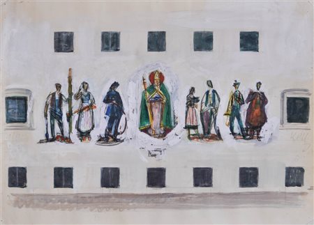 Hans Prünster (Riffian/Rifiano 1907 - Bozen/Bolzano 2005) Bozzetto per...