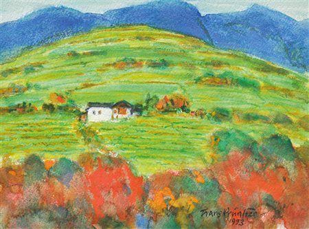 Hans Prünster (Riffian/Rifiano 1907 - Bozen/Bolzano 2005) Maso in collina,...