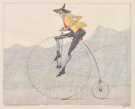 Paul Flora (Glurns/Glorenza 1922 - Innsbruck 2003) Ciclista a ruota alta...