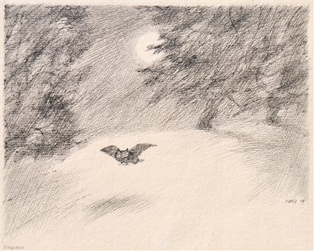 Paul Flora (Glurns/Glorenza 1922 - Innsbruck 2003) Gufo notturno, 1979;China,...