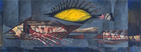 Willy Valier (Bozen/Bolzano 1920 - Senigallia 1968) Pesci, 1958 ca.;Olio su...