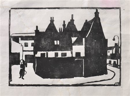 Wilfried Kirschl (Wörgl 1930 - Innsbruck 2010) Haarlem, 1955;Xilografia, 34 x...