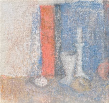 Wilfried Kirschl (Wörgl 1930 - Innsbruck 2010) Natura morta con uovo, boccale...