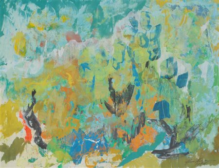 Hans Ebensperger (Prad am Stilfserjoch 1929 - 1971) Paesaggio verde,...