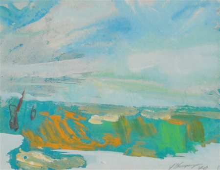 Hans Ebensperger (Prad am Stilfserjoch 1929 - 1971) Paesaggio invernale,...