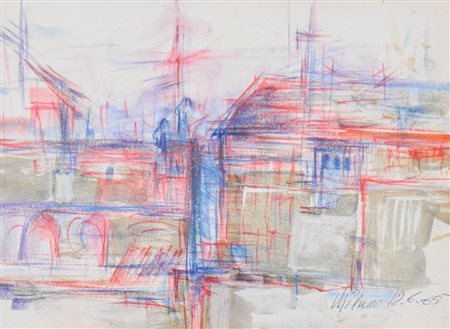 Robert Scherer (Kortsch/Corces 1928) Milano, 1965;Matite colorate, 16,5 x 22...