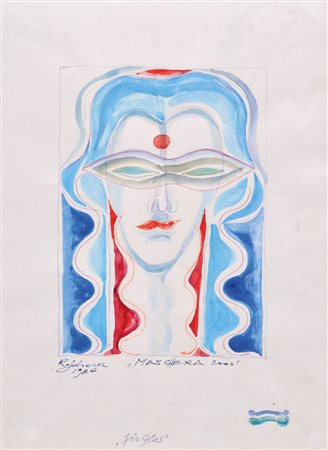 Robert Scherer (Kortsch/Corces 1928) Maschera 2000, 1986;Aquarell, 47 x 35 cm...