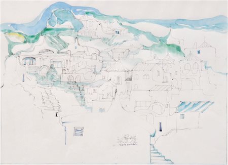 Robert Scherer (Kortsch/Corces 1928) Porto Rafael, 1982;Biro, acquerello, 34...