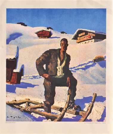 Alfons Walde (Oberndorf 1891 - Kitzbühel 1958) Inverno in montagna, 1940...