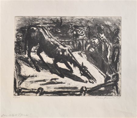 Hans Fronius (Sarajevo 1903 - Mödling 1988) L'ultimo cavallo, 1967;Acquaforte...