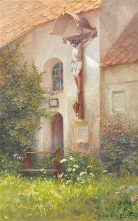 Marie Onken-Palme (Wien/Vienna 1871 - 1951) Al muro del monastero, Tirolo,...