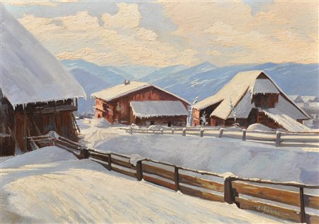 Leo Bährendt (1876 - 1957, tätig in Meran/attivo a Merano) Masi in inverno,...
