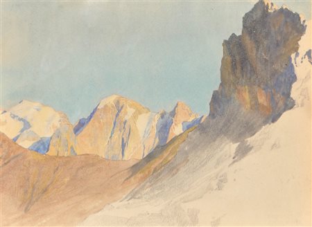 Gustav Jahn (Wien/Vienna 1879 - Ödsteinkante 1919) Paesaggio di alta...