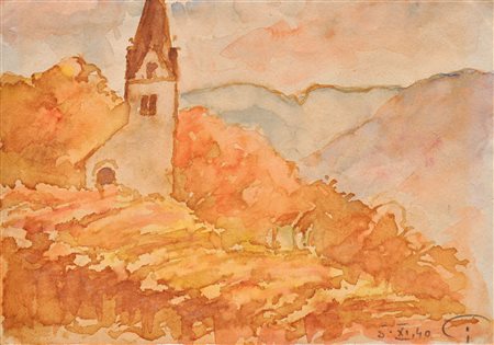 Josef Mahlknecht (Bozen/Bolzano 1886 - Meran/Merano 1953) Chiesa nei vigneti...