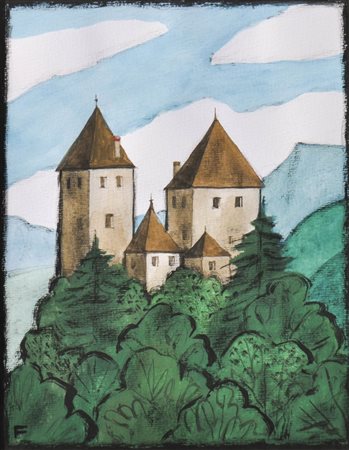 Peter Fellin (Revò 1920 - Meran/Merano 1999) Castello Wehrburg a...