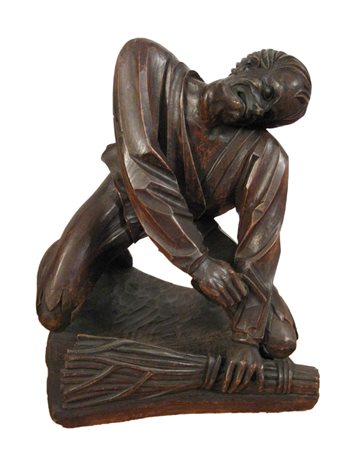 Alois Leismüller (Partenkirchen 1900 - 1987) Boscaiolo, 1926;Scultura in...