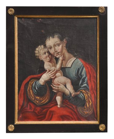 Maler um 1800 nach Lukas Cranach Madonna di Mariahilf;Olio su tela, 81,5 x 66...