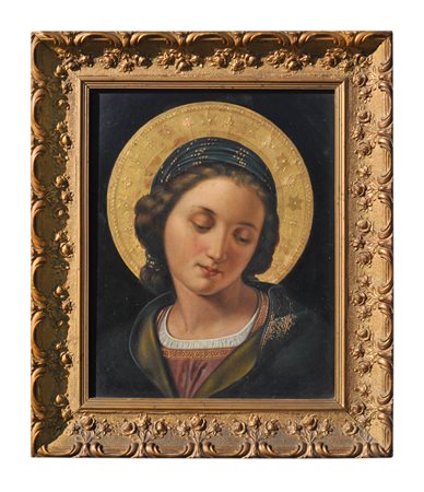 Maler des 19. Jh./Pittore del XIX secolo Madonna;Olio su tela, 30 x 20 cm...