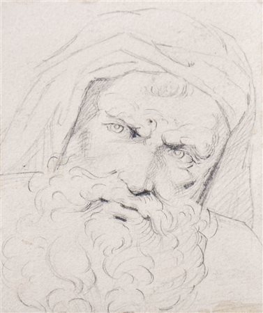 Peter Fendi (Wien/Vienna 1796 - 1842) Testa biblica;Matita, 7,2 x 6 cm