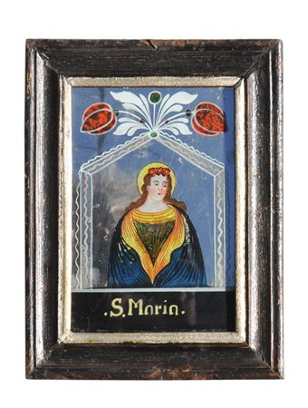 Anonym/Anonimo Pittura dietro vetro "S. Maria" e "S. Josephus",area alpina,...