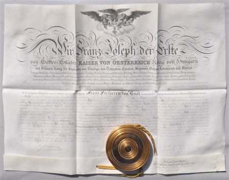 Anonym/anonimo Francesco Giuseppe I - Gran Certificato..., 1857;di Croce di...