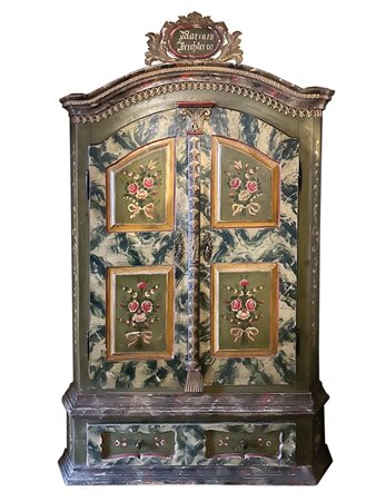 Anonym/Anonimo Armadio tirolese "Maria Feichter 1800";Legno, decorazioni...