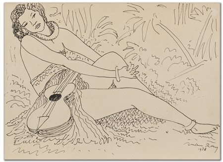 Man Ray "La Tahitienne" 1938
china su carta
cm 27,9x38,2
Firmato e datato 1938 i