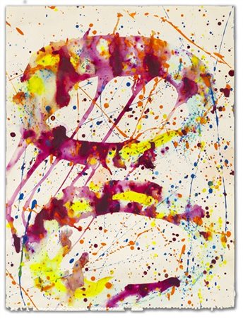 SAM FRANCIS "Senza titolo" 1973
acrilico su carta
cm 60x45,5
Timbro al retro "Sa