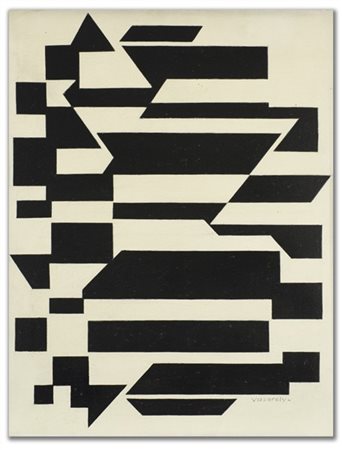 Victor Vasarely "Sipontum K" 1952-1992
acrilico su tela
cm 65x50
Firmato in bass