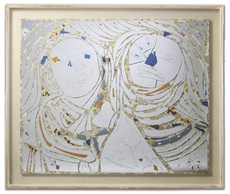 Enrico Baj "Specchio" 1970
specchi, pietre, tessuto su tavola
cm 100x122
Firmato