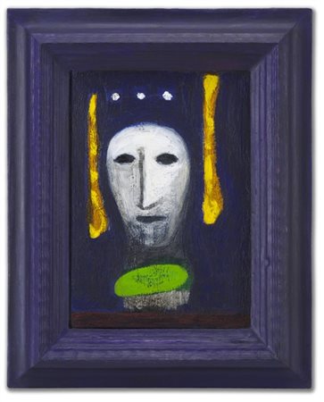 MIMMO PALADINO "Amici notturni V" 1994
olio su tela in cornice dipinta dall'arti