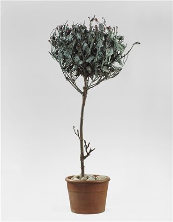 Alik Cavaliere "Albero con frutti rossi" 1990
bronzo, terracotta, sassi
cm 168x8