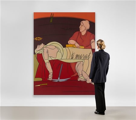 Valerio Adami "Marat assassiné" 1982
acrilico su tela
cm 198x147
Firmato, titola