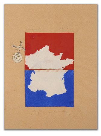 ALIGHIERO BOETTI "Senza titolo" 1980
tecnica mista e collage su carta
cm 40x30
F