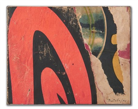 Mimmo Rotella "Routine" 1958
décollage su tela
cm 12,5x16
Firmato e datato 58 in