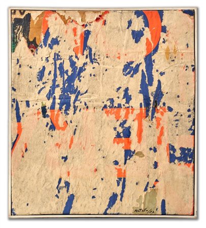 Mimmo Rotella "Velato" 1957
décollage su tela
cm 54x47,5
Firmato e datato 57 in