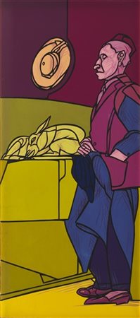 Valerio Adami "Senza titolo" 1994
acrilico su tela
cm 146,5x65
Firmato al retro