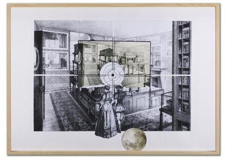 Giulio Paolini "Senza titolo" 2017
inchiostro nero e collage su carta
cm 70x100