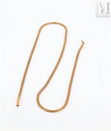Chaîne Chaîne de cou en or jaune 18k (750 millièmes) formé d'une double...