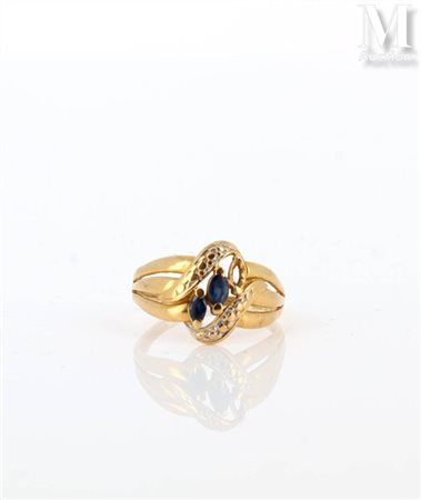 Bague Bague en or jaune 18k (750 millièmes) formée de godrons s'entremêlant...