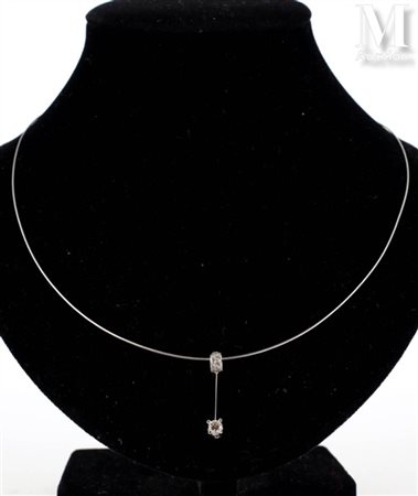 Ensemble Ensemble en or blanc 18k (750 millièmes) formé d'une collier maille...