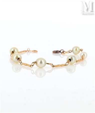 Bracelet Bracelet en or jaune 18k (750 millièmes) formé de maillons en...