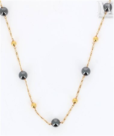 Collier Collier en or jaune 18k (750 millièmes) formé de billes d'or et...