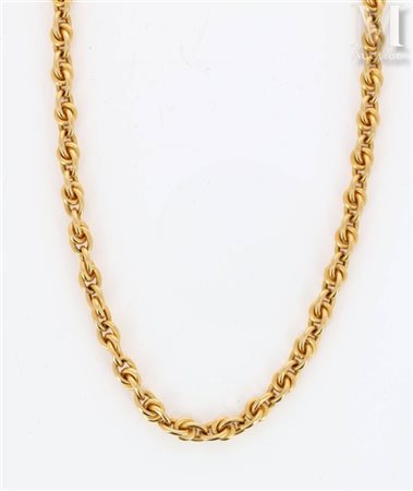 Collier Collier en or jaune 18k (750 millièmes) formé d'une belle double...